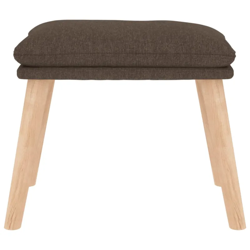 Poilsio kėdė su taburete, taupe spalvos, audinys