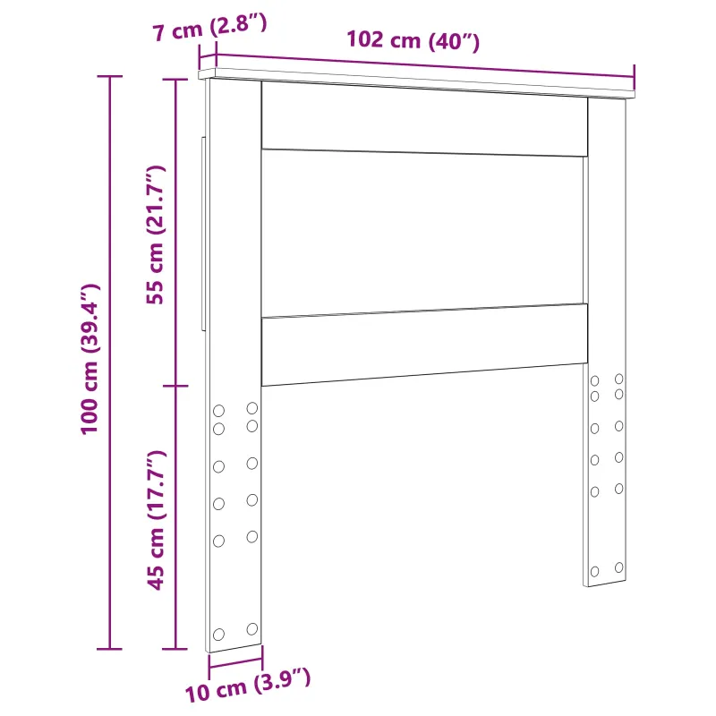 Galvūgalis su galvūgalio Balta 100 cm Apdirbta mediena
