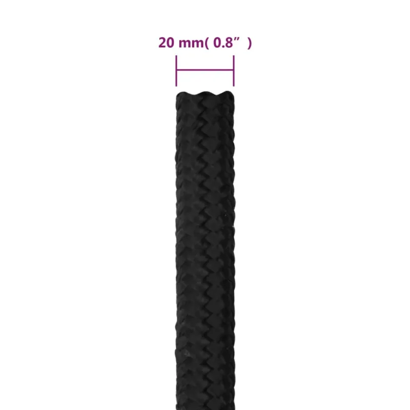 Valties virvė, visiškai juoda, 20mm, 50m, polipropilenas