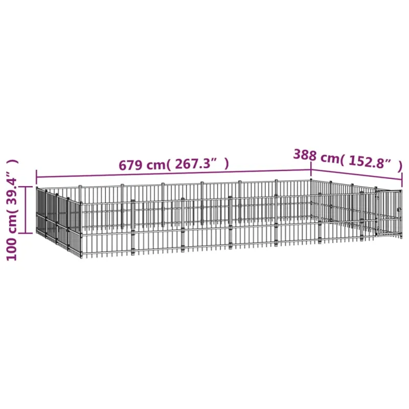 Lauko voljeras šunims, plienas, 26,35m²