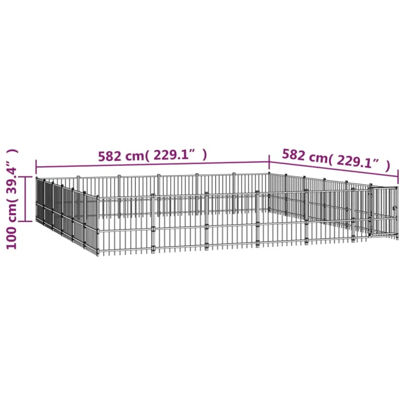 Lauko voljeras šunims, plienas, 33,87m²