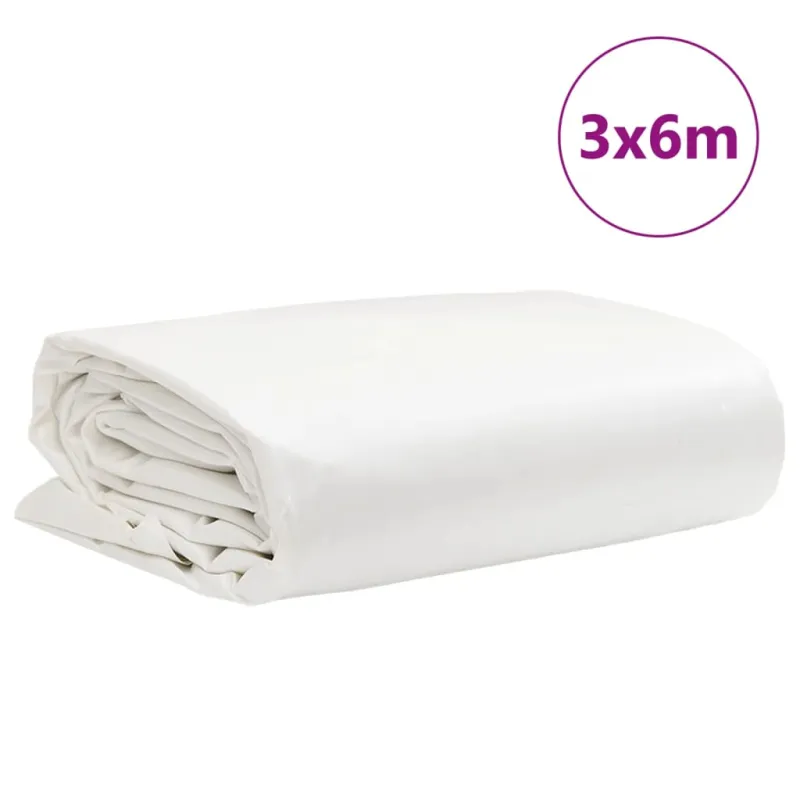 Tentas, baltos spalvos, 3x6m, 650g/m²