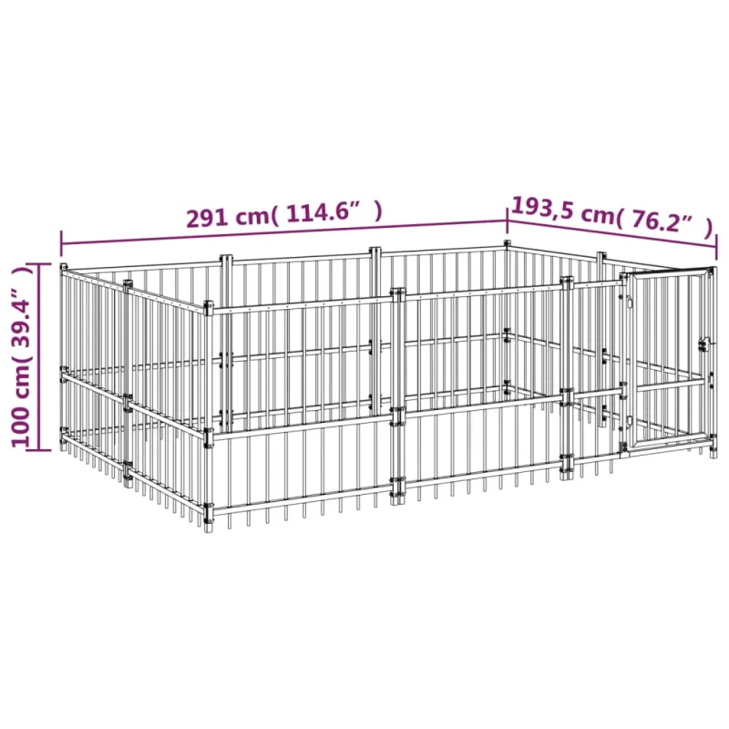 Lauko voljeras šunims, plienas, 5,63m²