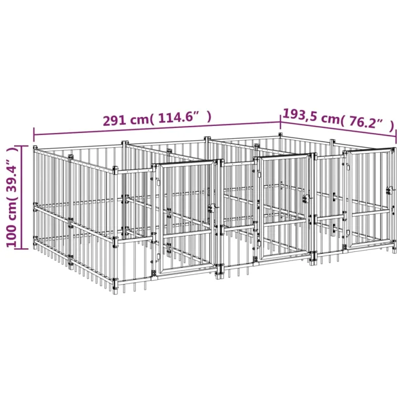 Lauko voljeras šunims, plienas, 5,63m²