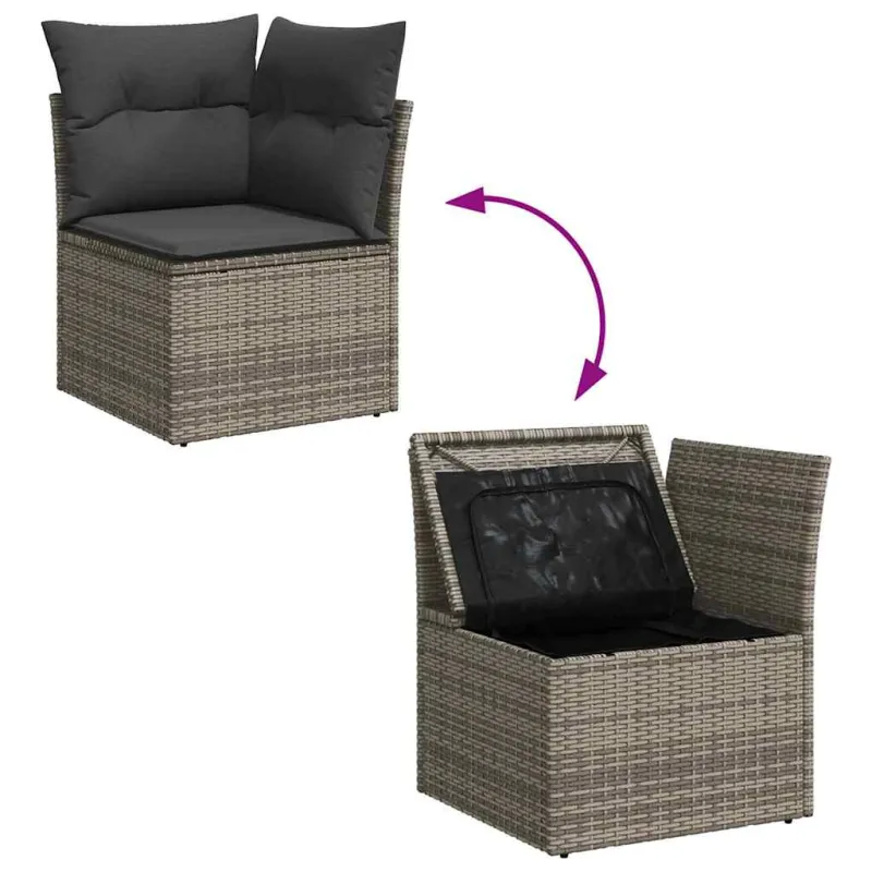 Sofos komplektas su pagalve 9 pcs poliratanas