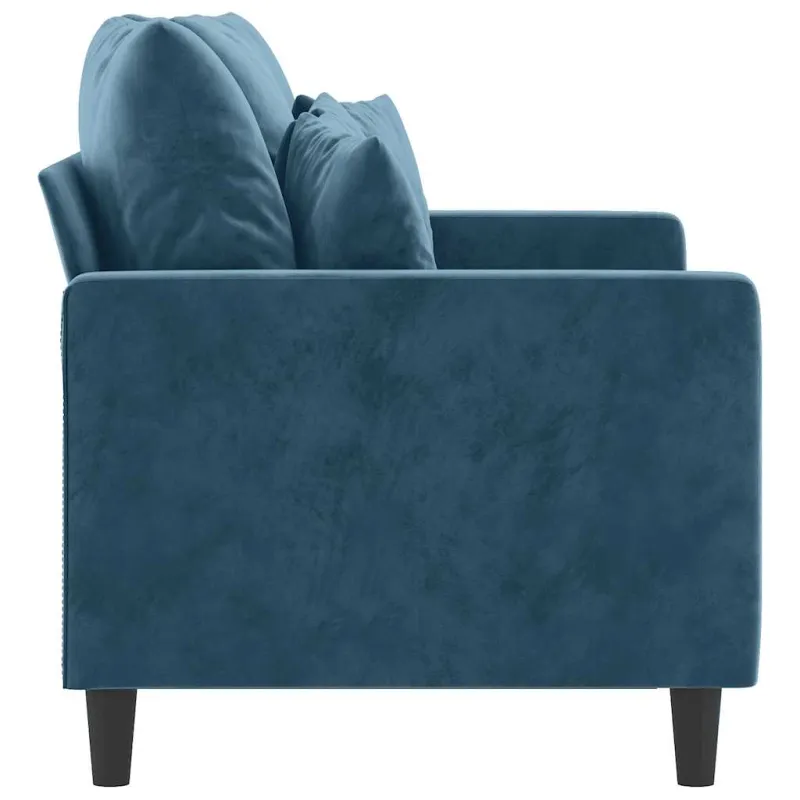 Dvivietė sofa, mėlynos spalvos, 120cm, aksomas