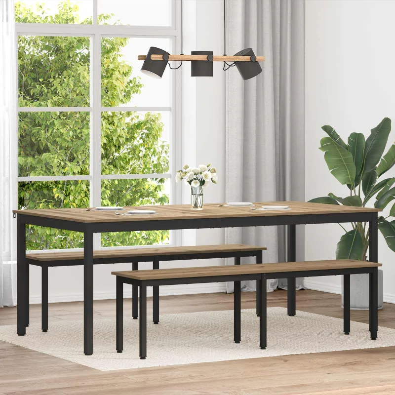 Valgomieji stalai 2 pcs 200 x 100 x 75 cm Apdirbta mediena