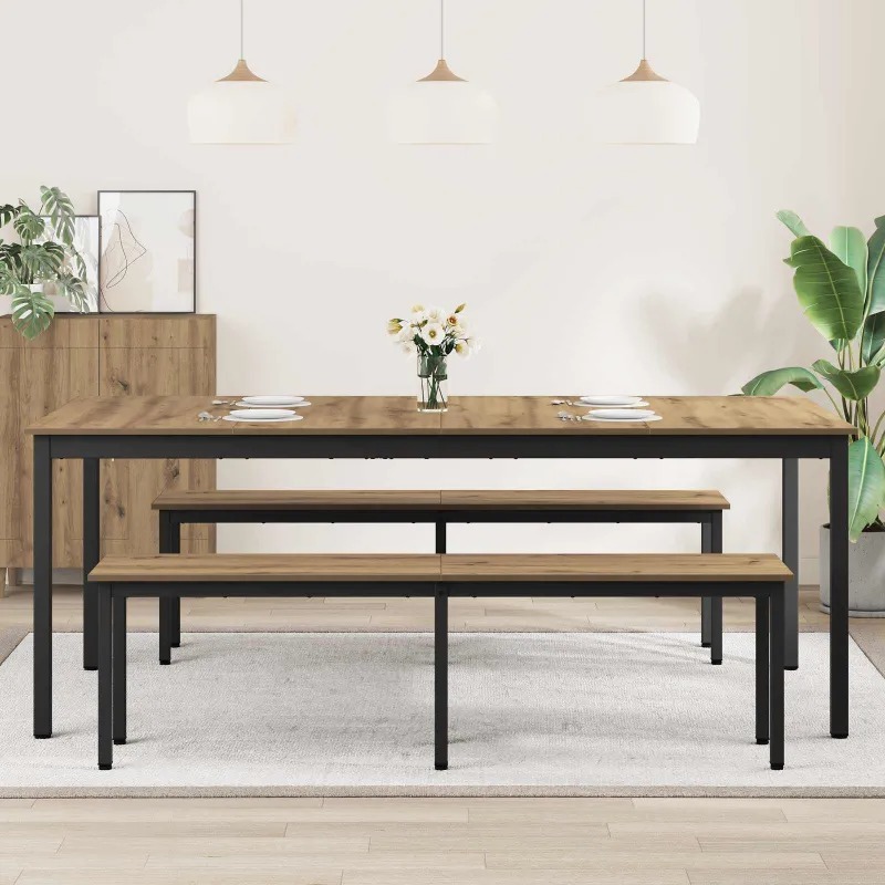Valgomieji stalai 2 pcs 200 x 100 x 75 cm Apdirbta mediena