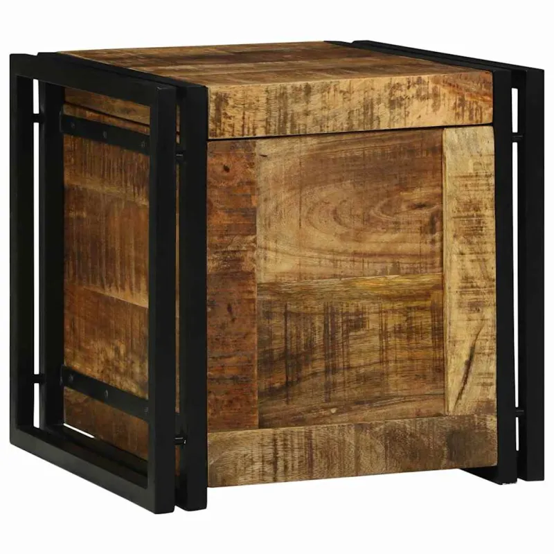 Saugojimo dėžė Ruda ir juoda 40 x 40 x 40 cm Kietas mango medis