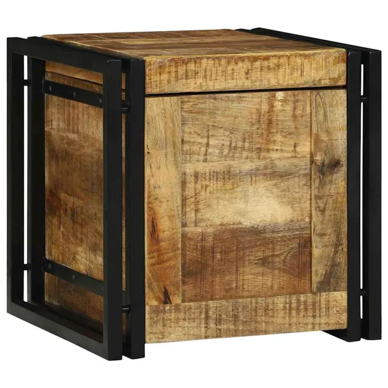 Saugojimo dėžė Ruda ir juoda 40 x 40 x 40 cm Kietas mango medis