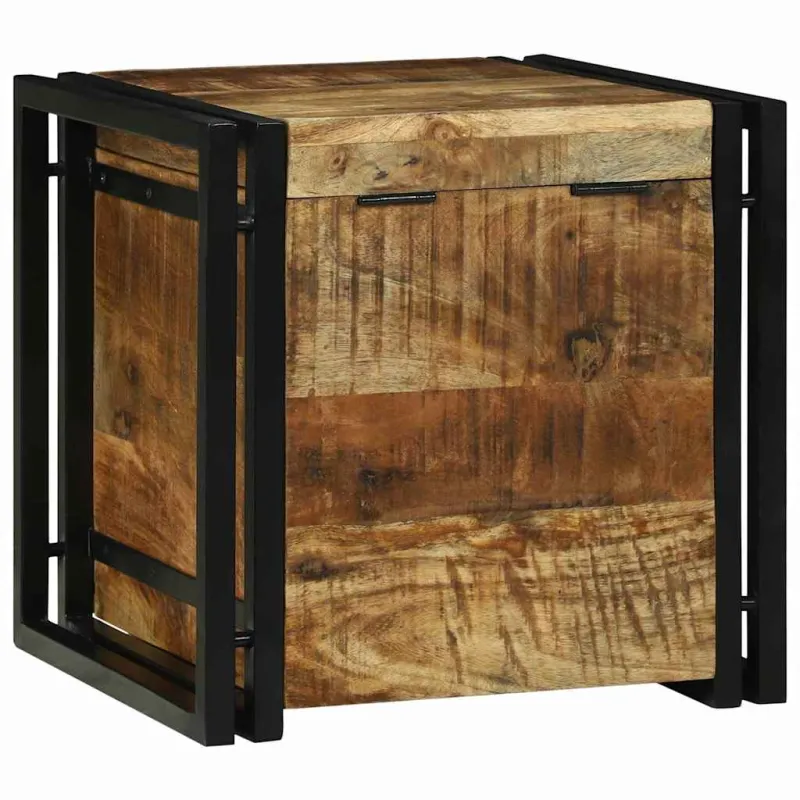 Saugojimo dėžė Ruda ir juoda 40 x 40 x 40 cm Kietas mango medis