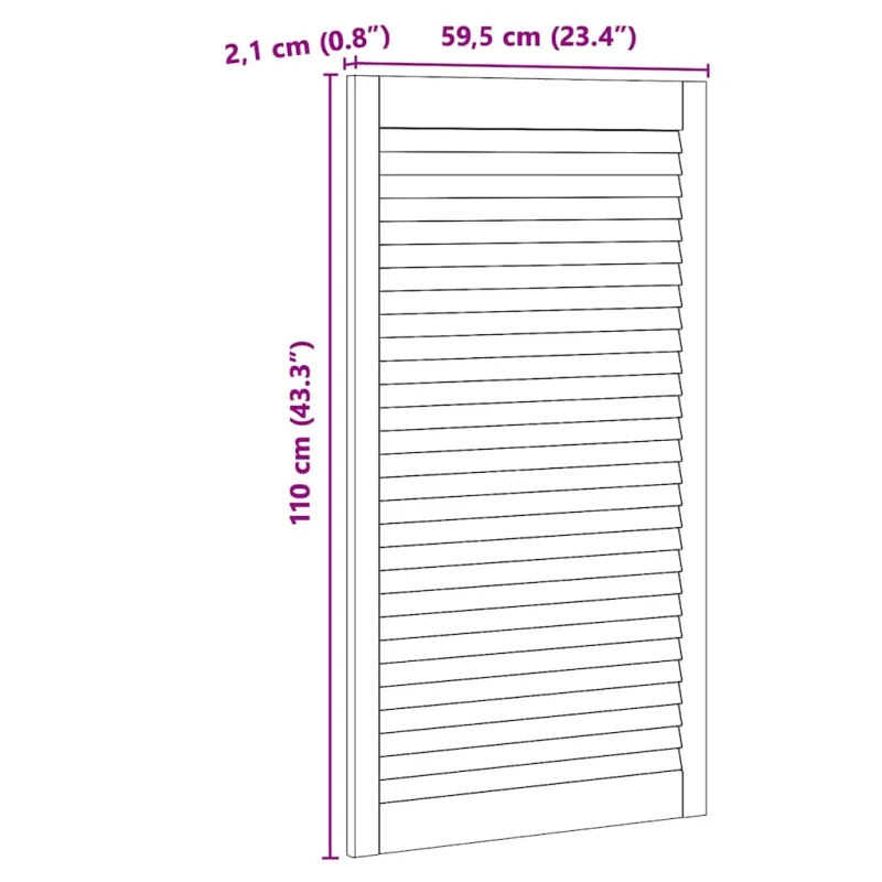 Spintelės durys su durimis Natūrali 110 x 2,1 x 59,5 cm