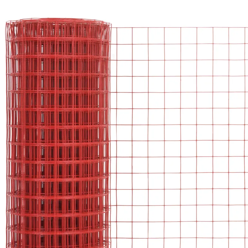 Vielos tinklas su PVC danga, raudonas, 10x0,5m