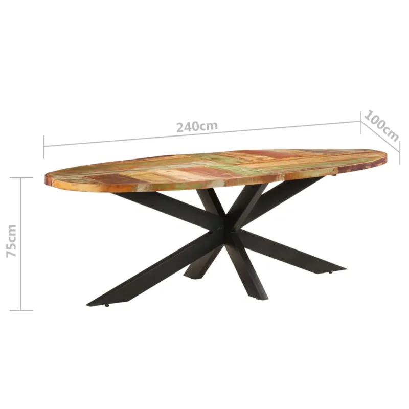 Valgomojo stalas, 240x100x75cm, perdirbtos medienos masyvas