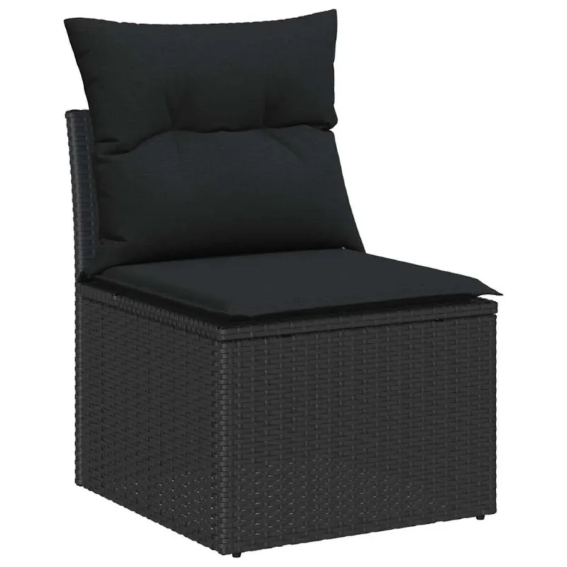 Sohvapöytäsetti ja tyynyt 5 osaa polyrottinki