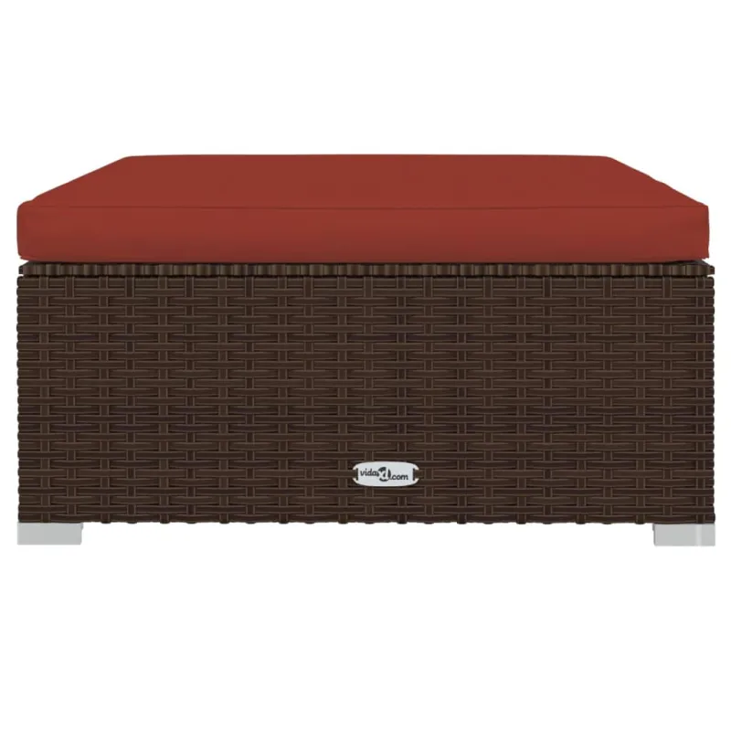 Sodo komplekti, 10 osaa, ruskea, polyrattana, tyynyt
