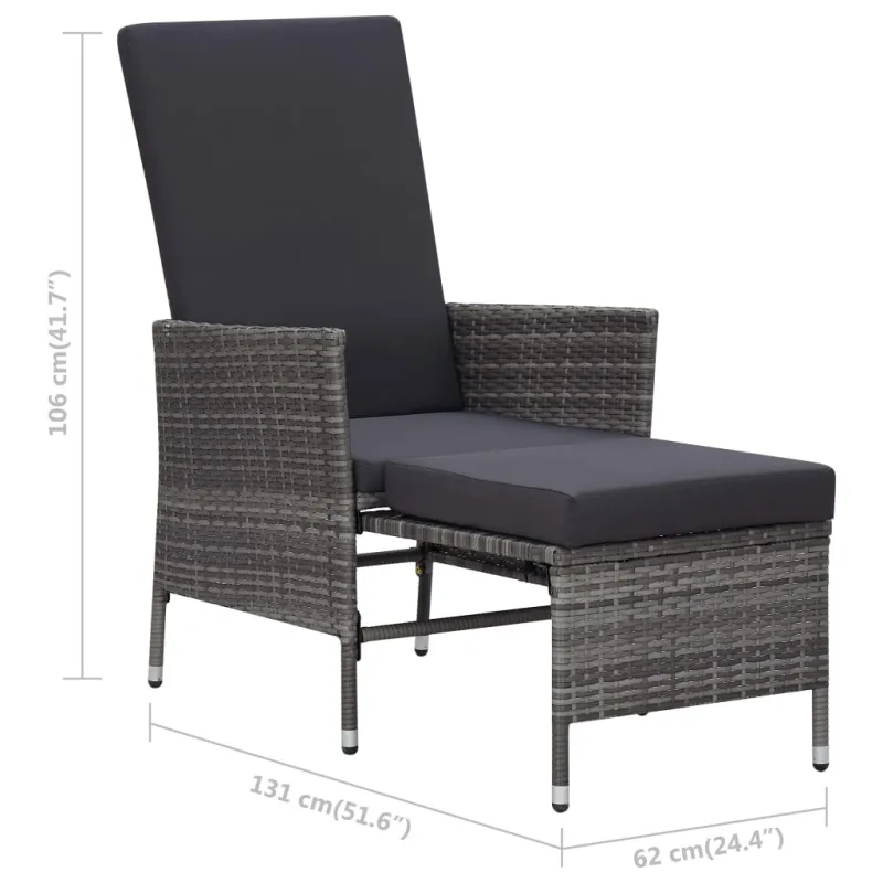 Soodekompletti pehmusteilla, 2-osaa, harmaa, polyrattana