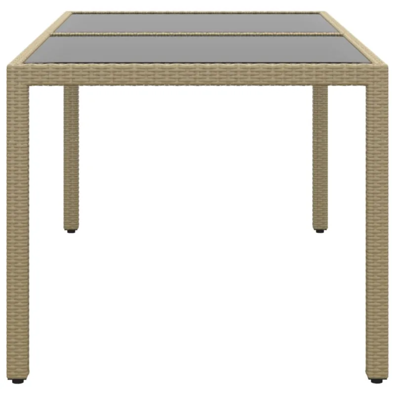Sodo pöytätaso, hiekka, 150x90x75cm, karkaistu lasi/polyrattana