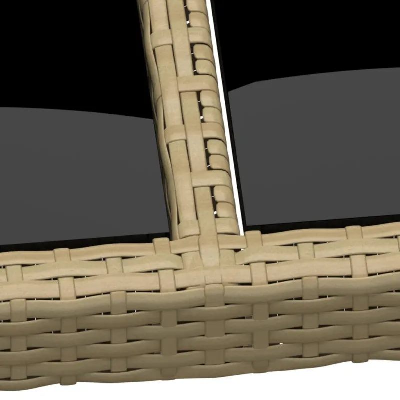 Sodo pöytä, hiekka, 200x150x75cm, lasi/polyrattan