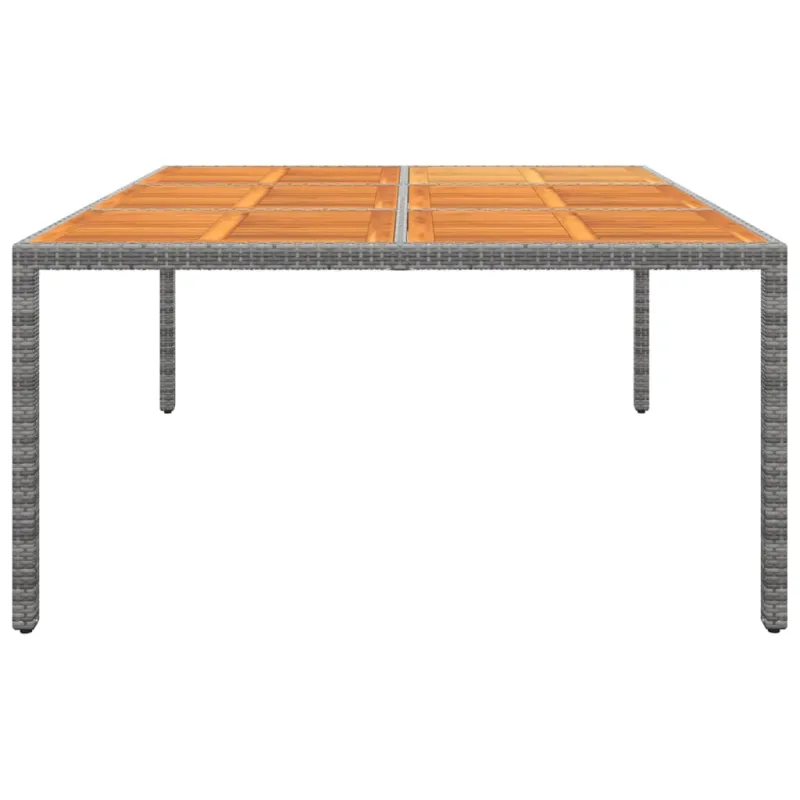 Sodo pöytätaso, harmaa, 200x150x75 cm, akasiapuu/polyrataani