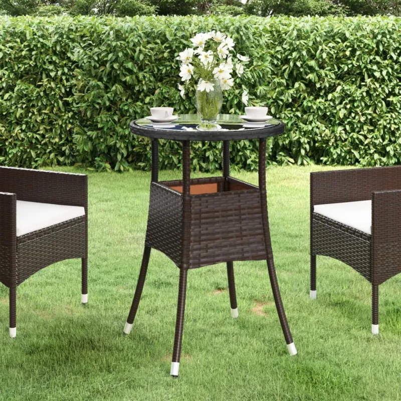 Soodan pöytäpöytä, punainen, 60x75cm, karkaistu lasi/polyrattan