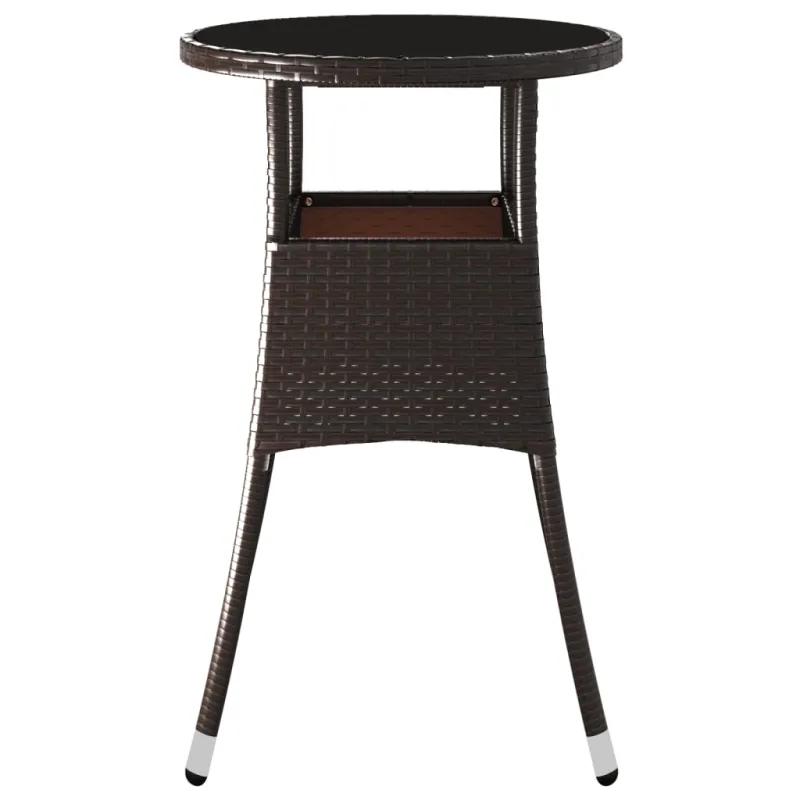 Soodan pöytäpöytä, punainen, 60x75cm, karkaistu lasi/polyrattan