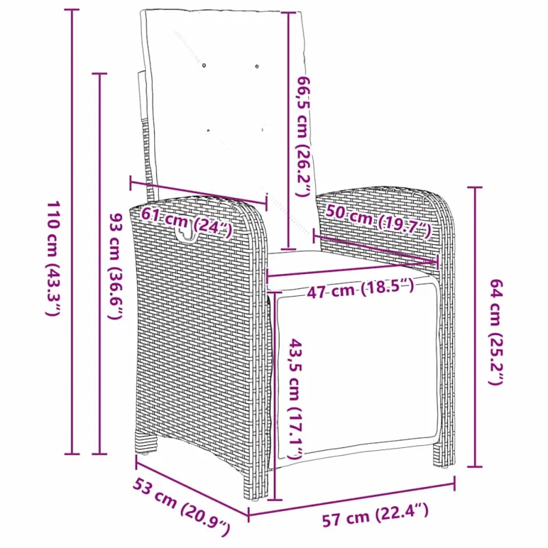Puutarhan ruokailuryhmä ja tyynyt 5 osaa, hiekanvärinen polyrataska