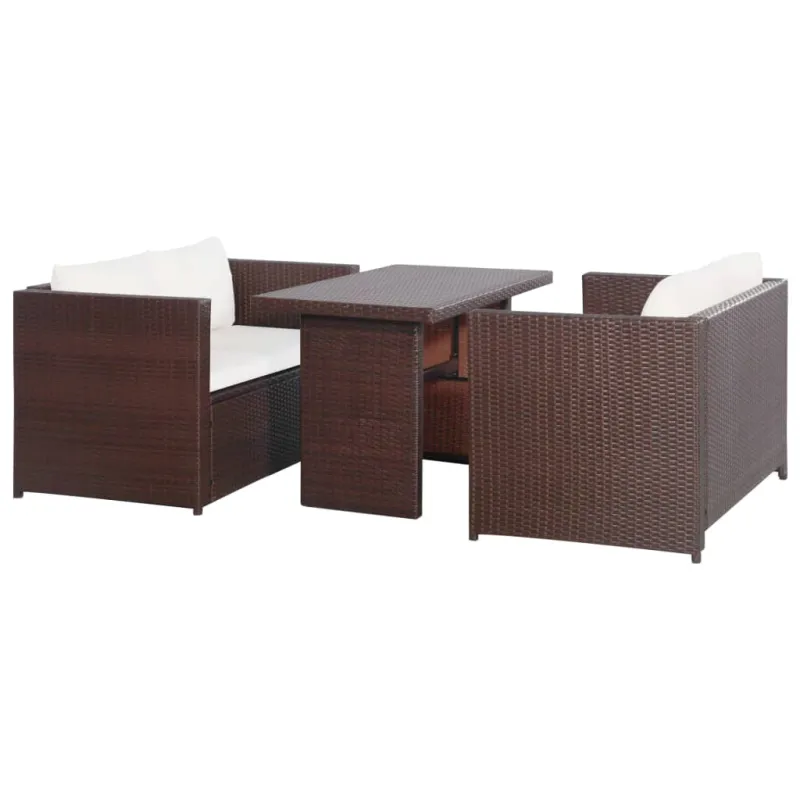 Bistrokalustekoko setti, 3d., ruskea, rattan