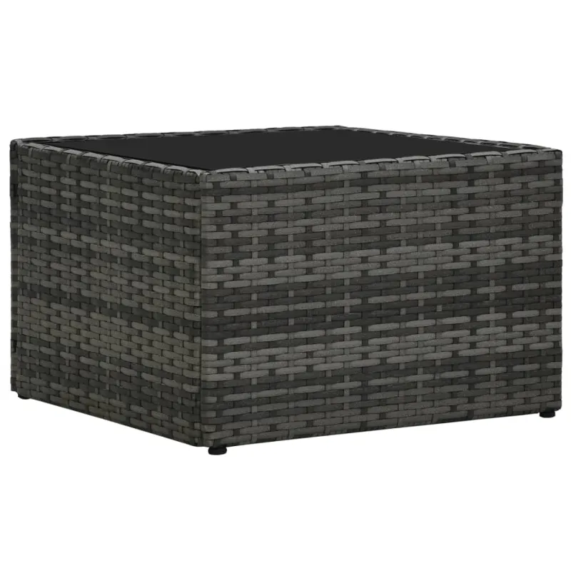 Sodo huonekalu- ja pehmusteet, 5-osainen setti, harmaa, rattan
