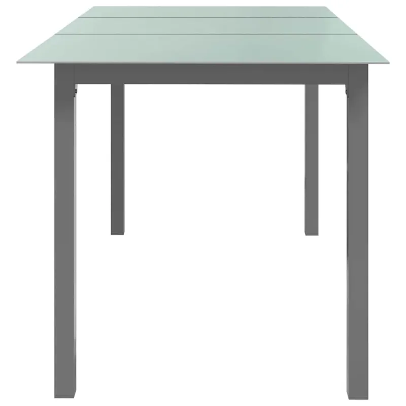Soodapöytä, vaaleanharmaa, 150x90x74cm, alumiini, lasi