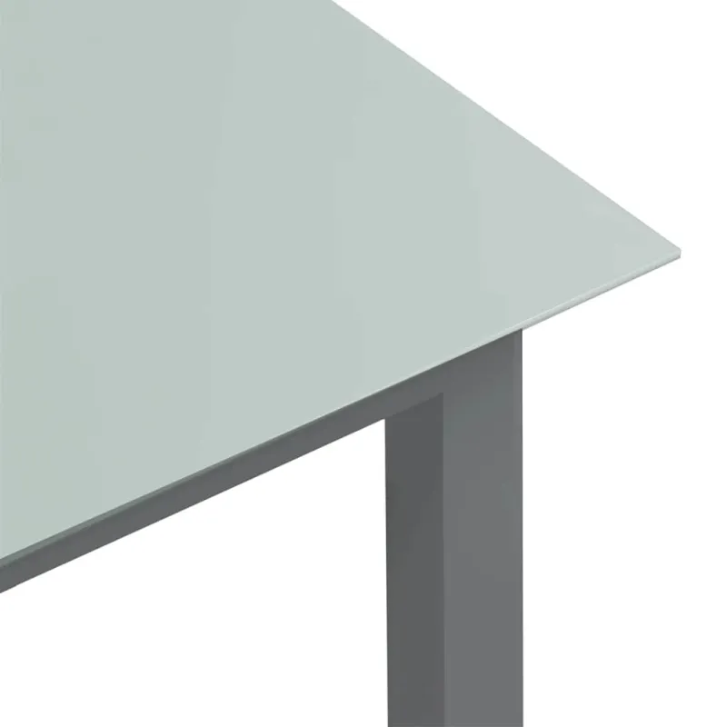 Soodapöytä, vaaleanharmaa, 150x90x74cm, alumiini, lasi