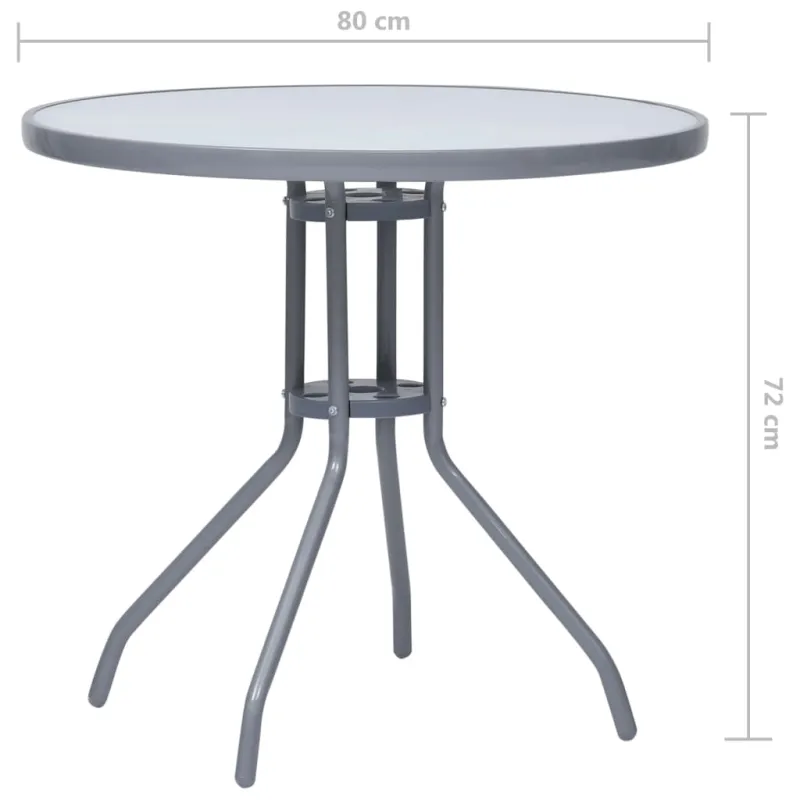 Sodo pöytätaso, vaaleanharmaa, 80 cm, teräs ja lasi