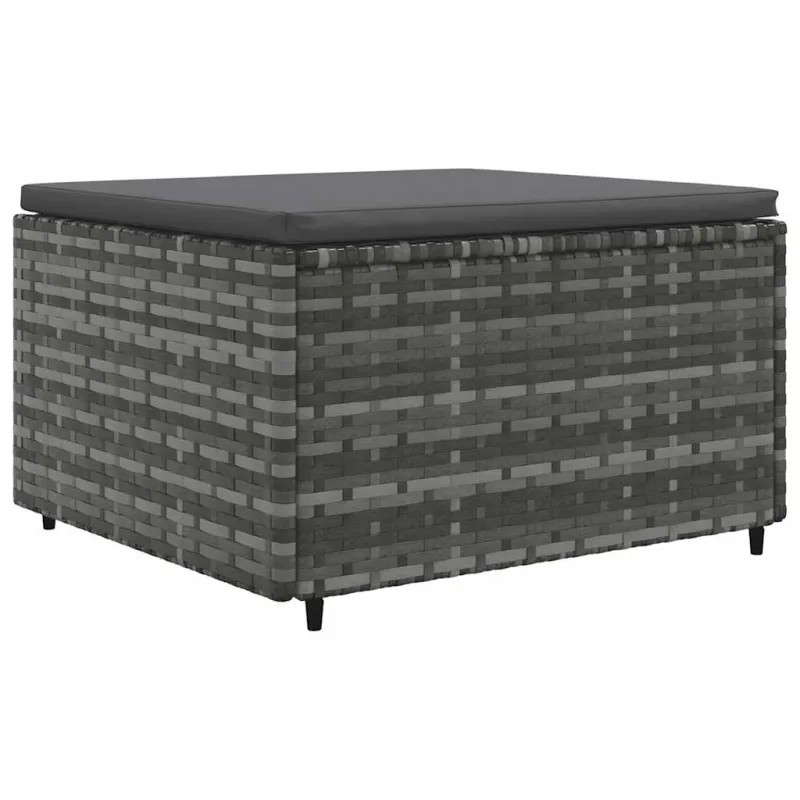 Sodo komplekti, 5 osaa, harmaa, polyrattaniikki, tyynyt