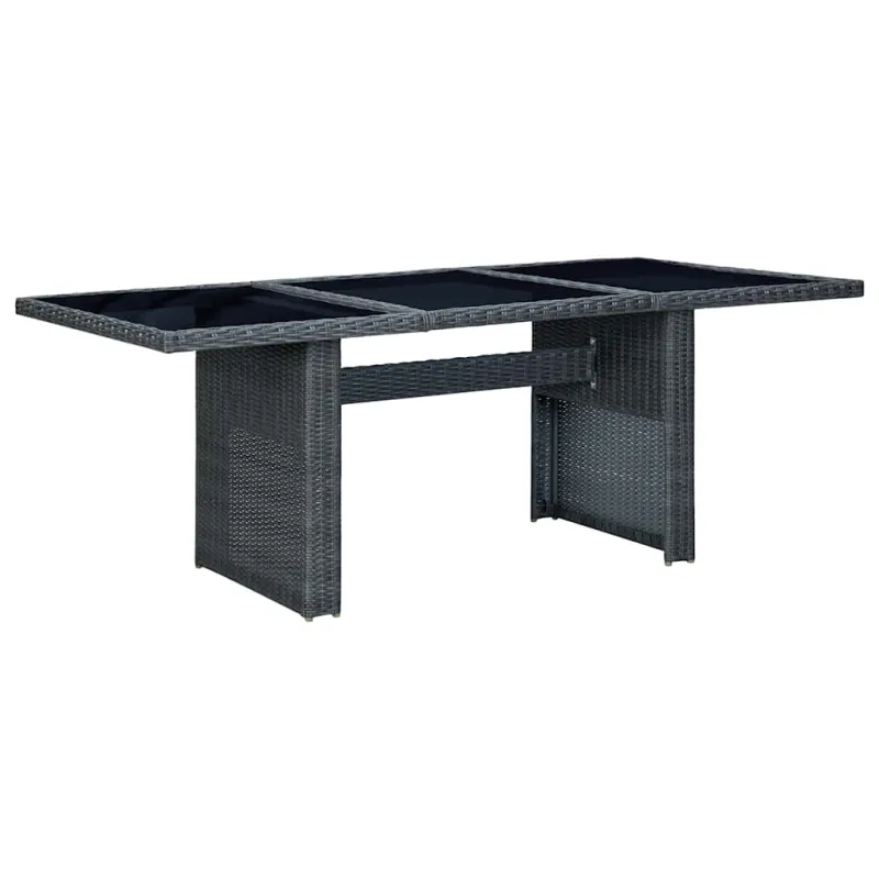 Soodapöytä, tummanharmaa, polyratasta ja karkaistua lasia
