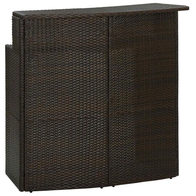 Sodo baaripöytä, ruskeanvärinen, 120x55x110cm, polyrattana