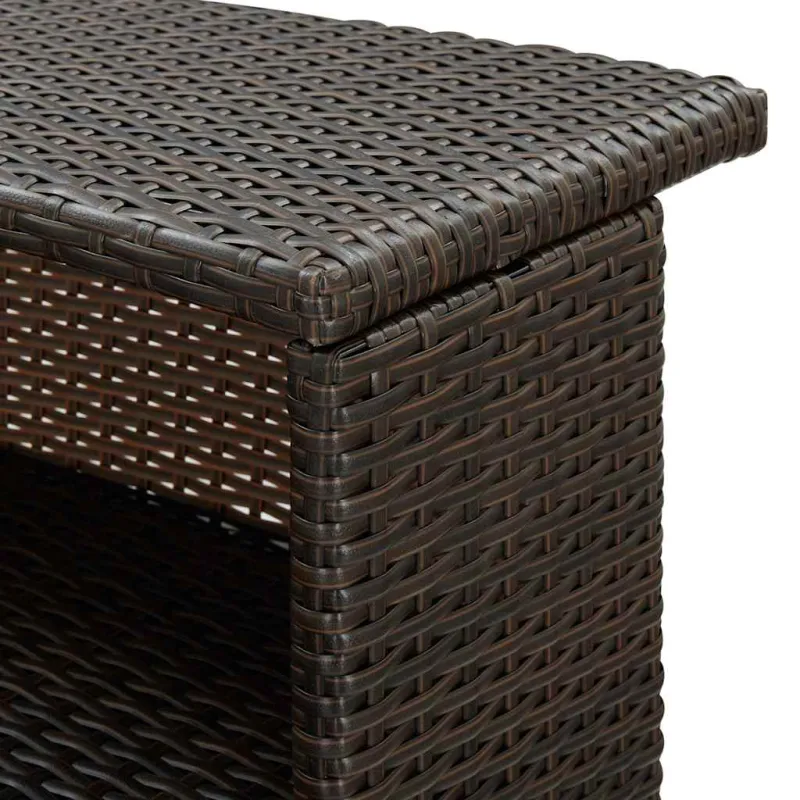 Sodo baaripöytä, ruskeanvärinen, 120x55x110cm, polyrattana