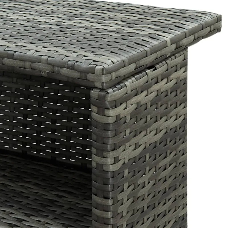 Sodo baaripöytä, harmaa, 120x55x110cm, polyrattana