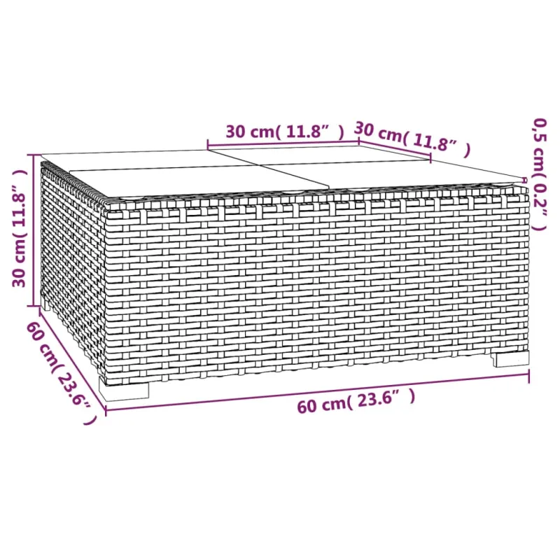 Sodo kompletti ja with tyynyjä, 6 osaa, ruskea, polyrattana