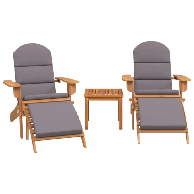 Sodo Adirondack-sets, 3-osat, akatiamateriaalista valmistettu kokonaisuus