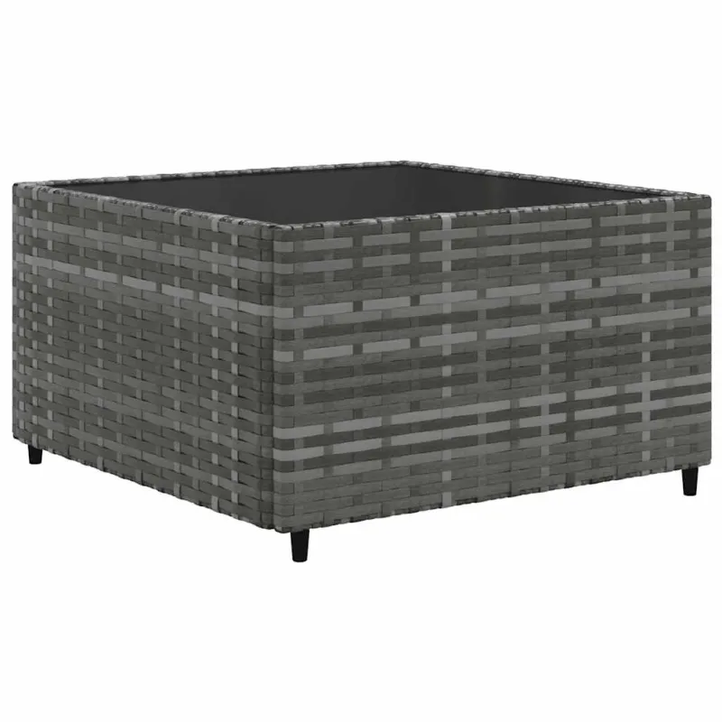 Sodo komplekti, 7 osaa, harmaa, polyrattana, tyynyt