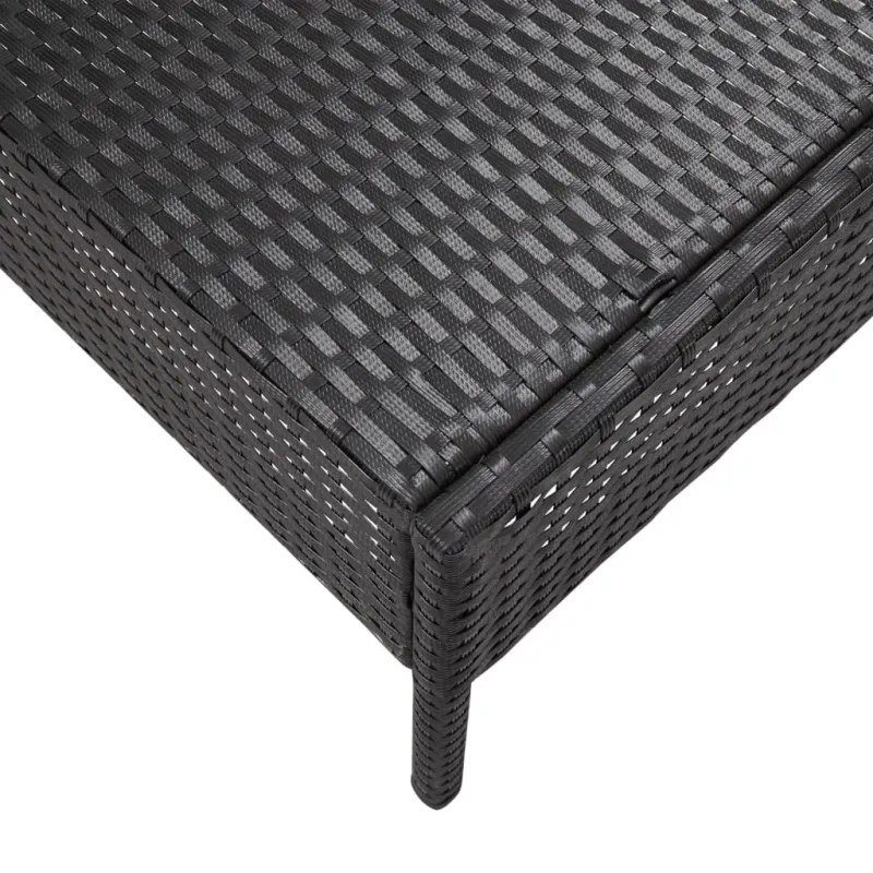 Lomakkomplekti, 6 osaa, musta, rattan-tyylinen, tyynyillä
