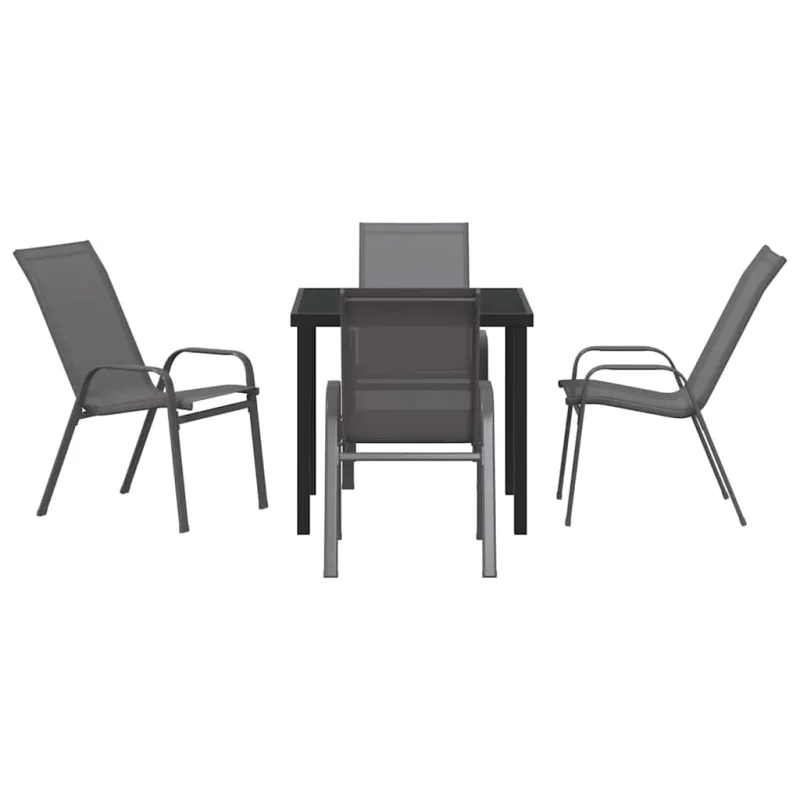 Sodo ruokailuryhmä 5 osaa, harmaa ja musta