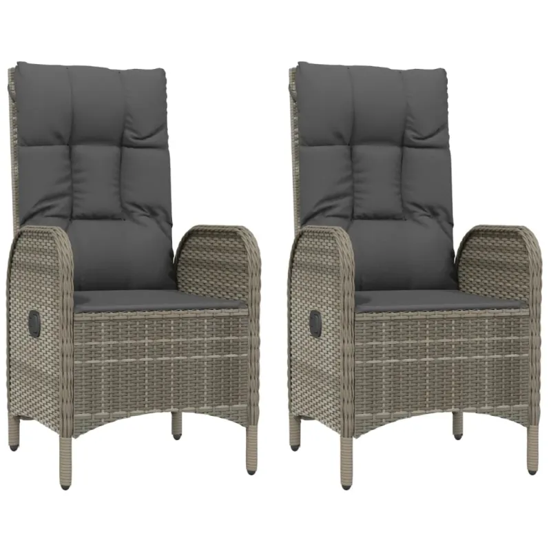 Sodo komplekti, 3 osainen, musta/harmaa, rattan-tyylinen, tyynyillä