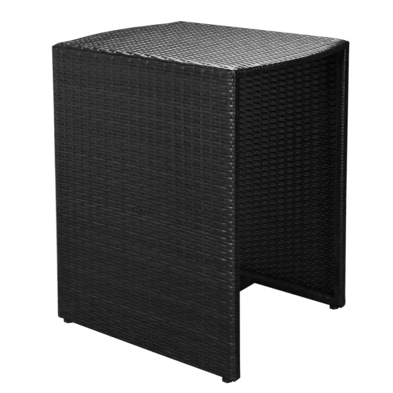 Bistrokalustekokonaisuus tyynyine, 3D, musta, polirat