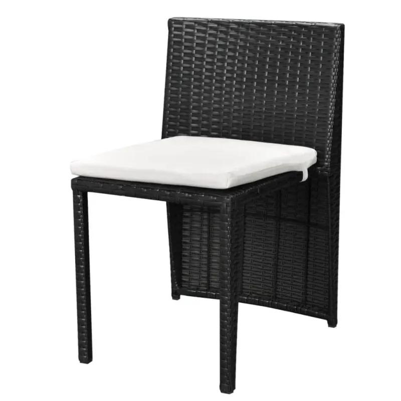Bistrokalustekokonaisuus tyynyine, 3D, musta, polirat