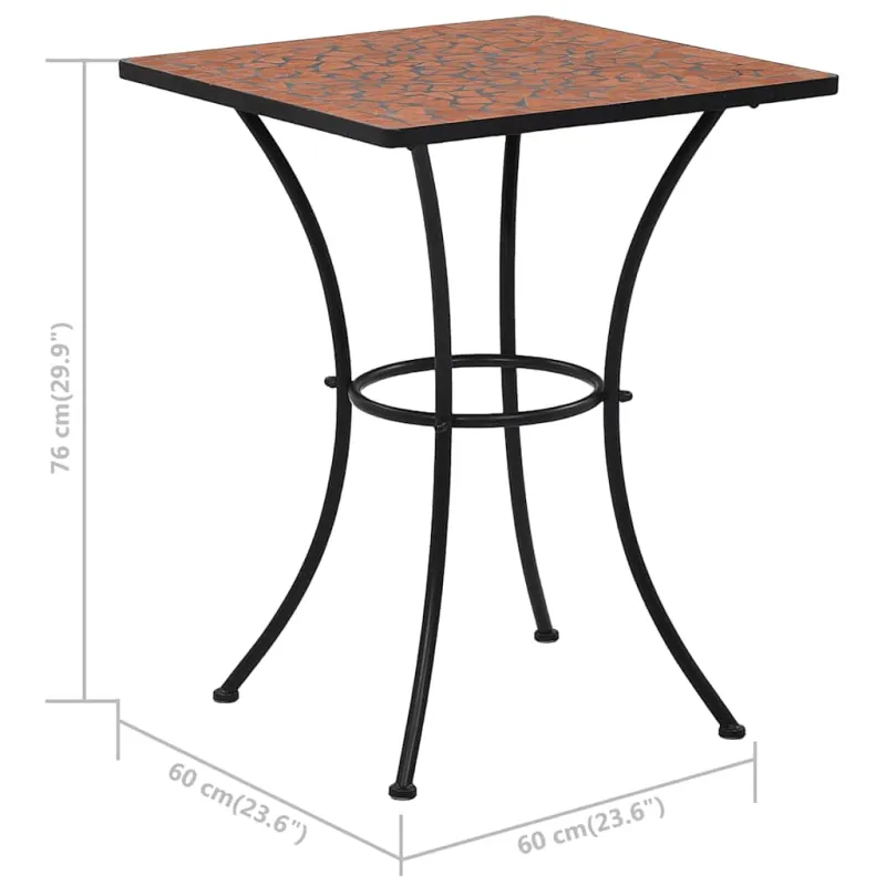 Bistrokalustekokonaisuus, 3D, terrakotta, keramiikka, mosaiikki