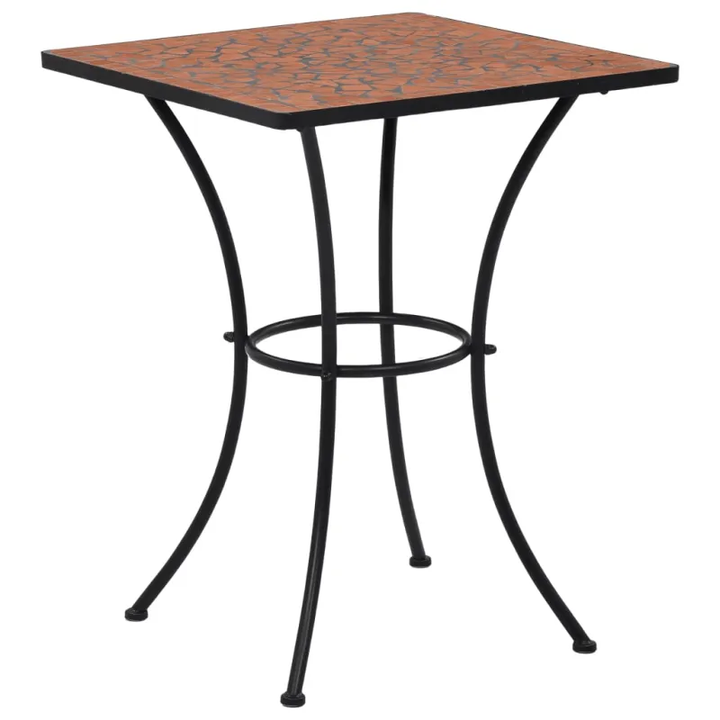 Mozaikkilpailu Bistro Teräksinen Pöytä, Terakota, 60 cm, Keramiikka