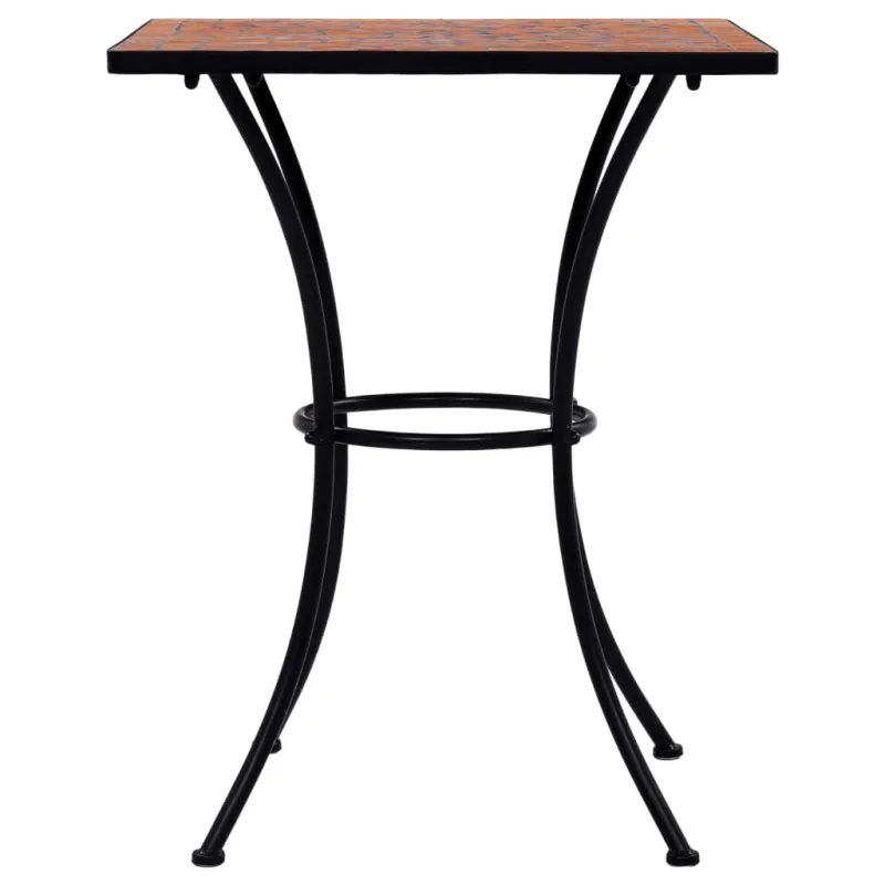Mozaikkilpailu Bistro Teräksinen Pöytä, Terakota, 60 cm, Keramiikka