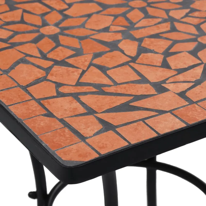 Mozaikkilpailu Bistro Teräksinen Pöytä, Terakota, 60 cm, Keramiikka
