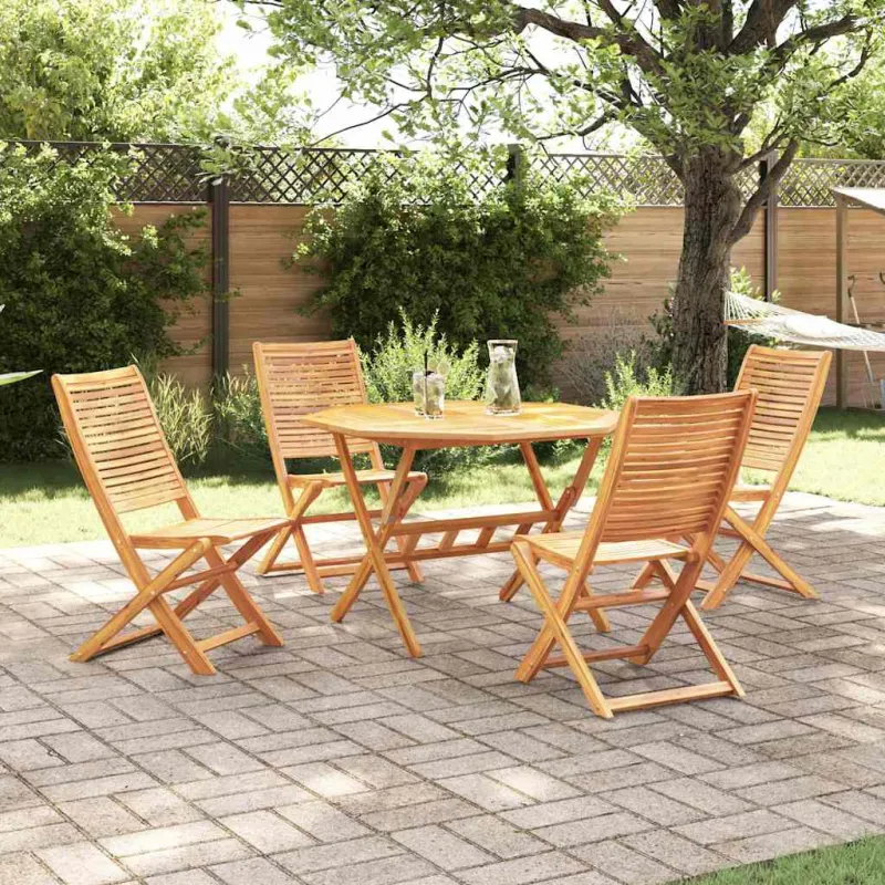 Sodo ruokailuryhmä 5 osaa, ruskea, kova akatiamainen puu